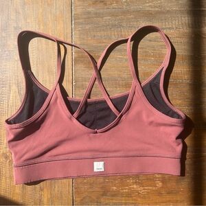 Vuori Strappy Sports Bra – Dusty Rose – Crossback Yoga Bra – Size Small